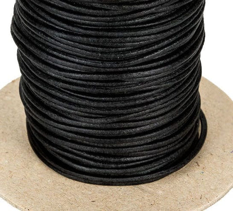 BeadsBalzar Beads & Crafts (1822025) Griffin Rounded Buffalo Leather Cord 2.5mm Black (2 METS)