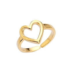 BeadsBalzar Beads & Crafts 18KT GOLD PLATED (GQH7148-18KT) (GQH7148-X) Ring heart wireframe 17mm (1 PC)
