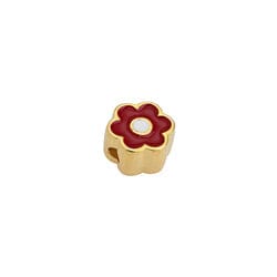 BeadsBalzar Beads & Crafts 24.KT.GD.PL./RED (GQL8557-GR) (GQL8557-X) Alloy Bead 8x9mm daisy Φ2mm (2 PCS)