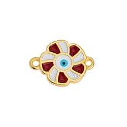 BeadsBalzar Beads & Crafts 24.KT.GD.PL/RED (GQL8559-GR) (GQM8559-X) Alloy Flower 18x13mm motif with 2 rings (1 PC)