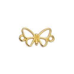 BeadsBalzar Beads & Crafts 24KT.GD.PL. WIRFRAME (GQB7101GP) (GQB7101X) Butterfly motif wireframe with 2 rings 17X9MM (2 PCS)