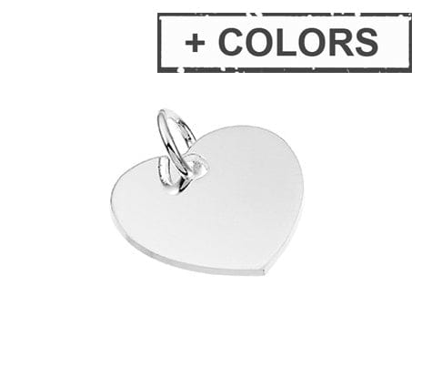 BeadsBalzar Beads & Crafts (925-43X) Sterling silver 15mm engraveable heart charms with ring (1 PC)