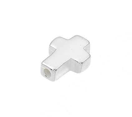 BeadsBalzar Beads & Crafts (925-44AR) Sterling silver Cross 9x7mm :hole 1,4mm (1 PC)