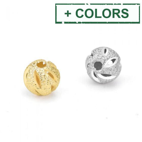 BeadsBalzar Beads & Crafts (925-BB13-X) Round Hollow 925 Sterling Silver DIY Beads (2 PCS)