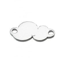 BeadsBalzar Beads & Crafts (925-C99-S) SILVER 925 10MM LASER CUT CLOUD CHARM HOLE 1,1MM (1 PC)