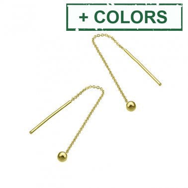 BeadsBalzar Beads & Crafts (925-DE87-X) SILVER 925 70MM CHAIN EARRING THREADS WITH 3MM END BEAD (1 PAIR)