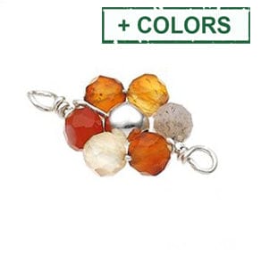 BeadsBalzar Beads & Crafts (925-F98-X) SILVER 925 WIRED 10MM STONE FLOWER CHARMS WITH 2 RINGS (1 PC)