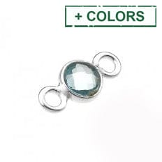 BeadsBalzar Beads & Crafts (925-L117-X) SILVER 925 4MM SET SKY BLUE TOPAZ HYDROTHERMAL QUARTZ 2 RINGS (1 PC)