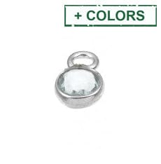 BeadsBalzar Beads & Crafts (925-P120-X) SILVER 925 4MM SET SKY BLUE TOPAZ HYDROTHERMAL QUARTZ 1 RING (1 PC)