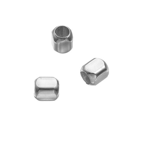 BeadsBalzar Beads & Crafts (925-PLQ03) Sterling silver 3mm elongated smmoth beads hole 2,2mm