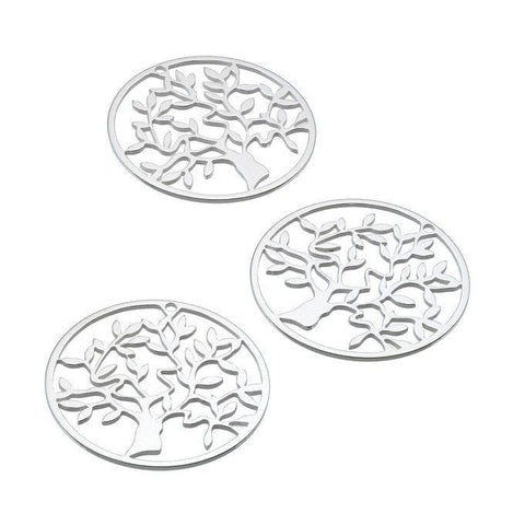 BeadsBalzar Beads & Crafts (925-TLALPI) Sterling silver 2cm laser cut tree 1 hole medal