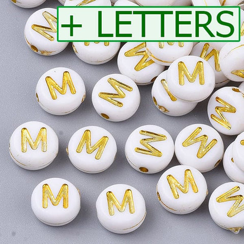 BeadsBalzar Beads & Crafts (AL7602-X) Plating Acrylic letters, Golden Enlaced, 7mm Hole 1.2MM (20 PCS)