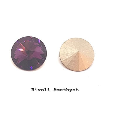 BeadsBalzar Beads & Crafts AMETHYST (PZ-RV14-ATDF) RIVOLI MXM 14MM FASHION STONE (& COLORS) (PZ-RV14-X)
