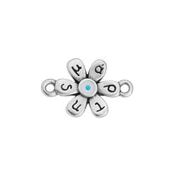 BeadsBalzar Beads & Crafts ANT.SILVER (GQF8556-AS) (GQF8556-X) Motif flower 18x12mm Μάρτης with 2 rings (2 PCS)