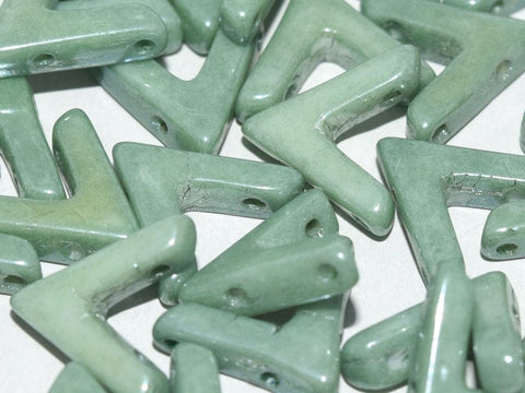 BeadsBalzar Beads & Crafts (AVA-03000-14459) AVA BEAD 10 X 4 MM CHALK WHITE TEAL LUSTER