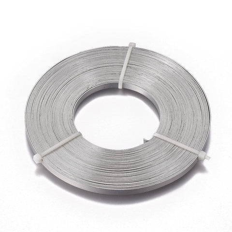 BeadsBalzar Beads & Crafts (AW8432-02) Aluminum Wire, Flat Craft Wire, Bezel Strip Wire 10x1mm (5 MTRS)
