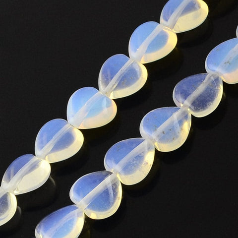 BeadsBalzar Beads & Crafts AZURE (BG4703C) (BG4703X) GEMSTONE Beads, Heart, 10MM (& COLORS)