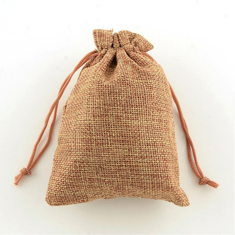 BeadsBalzar Beads & Crafts (BA3450B) PERU (BA3450X) Burlap Packing Pouches Drawstring Bags, 135x95mm (5 pcs)
