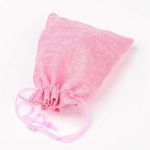 BeadsBalzar Beads & Crafts (BA3450C) FLAMINGO (BA3450X) Burlap Packing Pouches Drawstring Bags, 135x95mm (5 pcs)