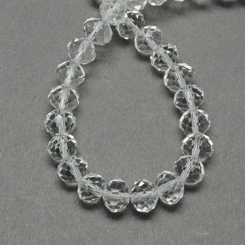 BeadsBalzar Beads & Crafts (BE1513) Handmade Glass Beads, Faceted Abacus, Clear 6MM