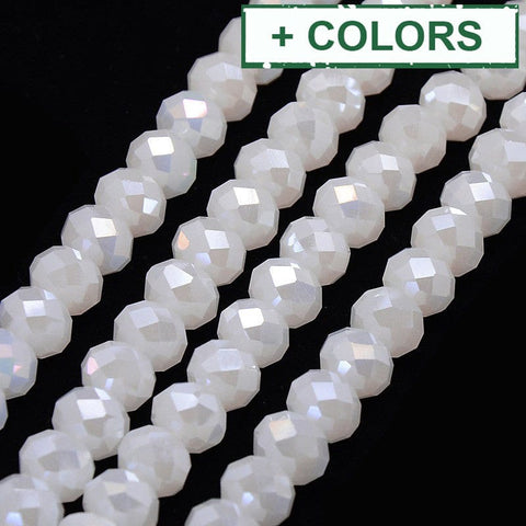 BeadsBalzar Beads & Crafts (BE1705-X) Electroplate Crystal Glass Rondelle Beads ,AB,, Faceted,10x7mm (1 STR)