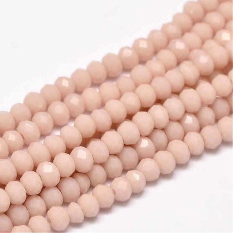 BeadsBalzar Beads & Crafts (BE5211-23) Faceted Rondelle Glass Beads Strands, PeachPuff 4x3mm