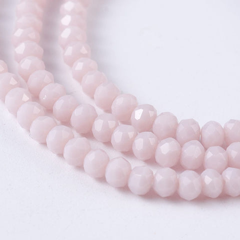 BeadsBalzar Beads & Crafts (BE5216-15) Faceted Solid Color Glass Rondelle Beads, Rosy Brown 3~3.5mm
