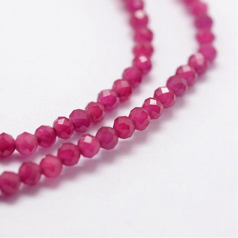 BeadsBalzar Beads & Crafts (BE7121A) Synthetic Gemstone Beads Strands, Imitation Ruby, Faceted, 2mm (38cm).