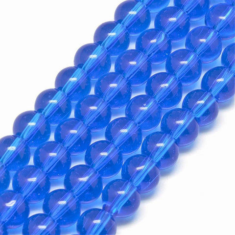 BeadsBalzar Beads & Crafts (BE7545-22) ROYAL BLUE (BE7545-X) Glass Beads Strands, Round, 8mm
