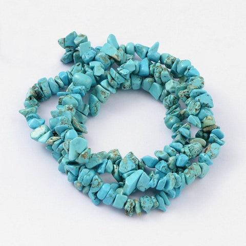 BeadsBalzar Beads & Crafts (BG4715) Natural White Jade Chip Beads, DeepSkyBlue 4~10mm long