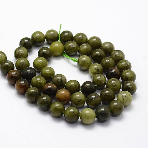BeadsBalzar Beads & Crafts (BG4716) Natural Chinese Jade Beads Strands, Round 4MM