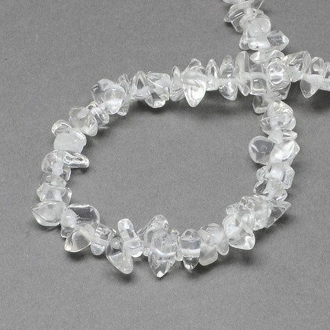 BeadsBalzar Beads & Crafts (BG4718) Natural Quartz Crystal Stone Bead Strands, Chip, Clear Size: about 4~10mm long,