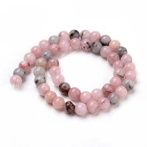 BeadsBalzar Beads & Crafts (BG5279) Natural Cherry Blossom Jasper Beads Strands, Round, 8MM