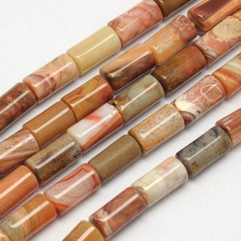 BeadsBalzar Beads & Crafts (BG5296) Natural Agate Beads Strands, Column, Natural Agate 16MM