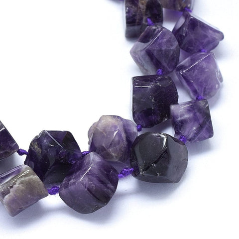 BeadsBalzar Beads & Crafts (BG6696A) Rhmobus Natural Amethyst Beads Strands, Cube, Rhombus Size: about 12~17mm wide, 13~18mm long,