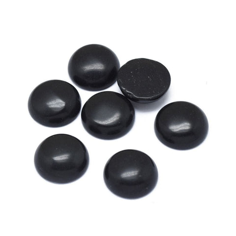 BeadsBalzar Beads & Crafts (BG7322-05) OBSIDIAN (BG7322-X) Opalite Cabochons, Half Round, 8x3.5mm (10 PCS)