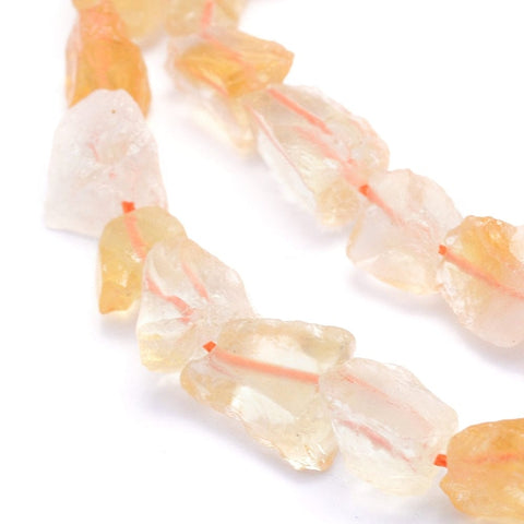 BeadsBalzar Beads & Crafts (BG7863-B10) Raw Rough Natural Citrine Beads Strands, Nuggets, 6~10mm