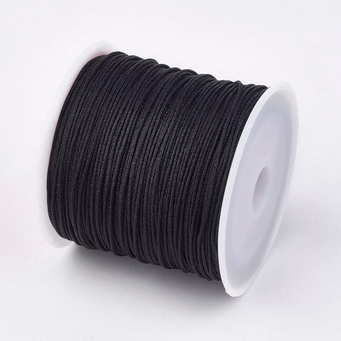 BeadsBalzar Beads & Crafts BLACK (NT7060-23) (NT7060-X) Nylon Thread, Creamy White/Lt.yellow 0.8mm (45m/roll)