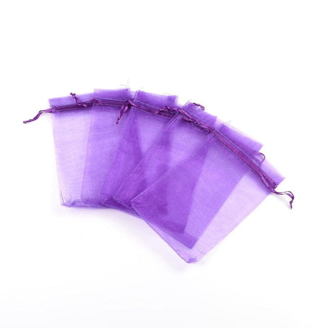 BeadsBalzar Beads & Crafts BLUE VIOLET (OB8351-20) (OB8351-X) Organza Gift Bags with Drawstring, 10x15cm (10 PCS)