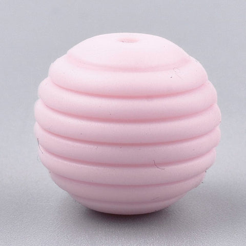 BeadsBalzar Beads & Crafts (BT7250-05H) PINK (BT7250-X) Food Grade Environmental Silicone Chewing Beads For Teethers,15mm (5 PCS)