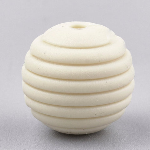 BeadsBalzar Beads & Crafts (BT7250-05L) BEIGE (BT7250-X) Food Grade Environmental Silicone Chewing Beads For Teethers,15mm (5 PCS)