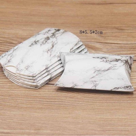 BeadsBalzar Beads & Crafts (BX6635C) WHITE/GREY (BX6635X) Paper Pillow Gift Boxes, 5.5X9.9cm (5 PCS)
