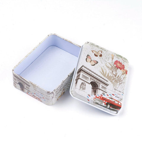 BeadsBalzar Beads & Crafts (BX7241-A05) ARCH (BX7241-X) Mini Cute Tinplate Storage Box, Jewelry Box,6.9x9.5cm (1 pc)