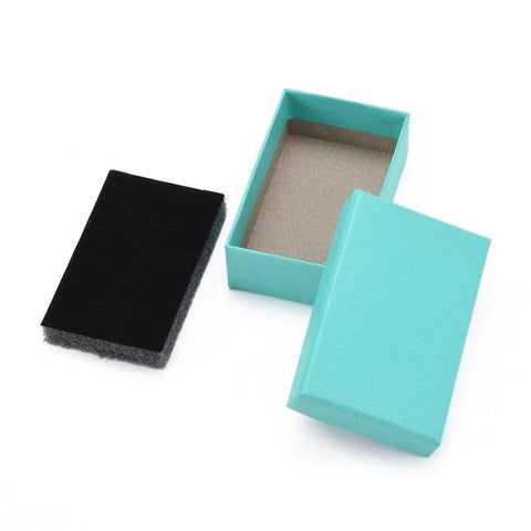 BeadsBalzar Beads & Crafts (BX8463-04A) Cardboard Gift Box Jewelry Boxes Sponge Inside, Rectangle, 5.1x8x2.7cm (2 PCS)