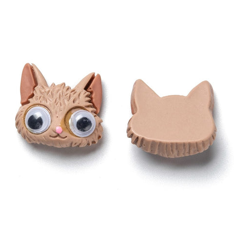 BeadsBalzar Beads & Crafts CAT (RD7950-B05) (RD7950-X) Opaque Resin Cabochons Size: about 20mm (10 PCS)