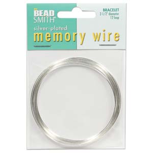 BeadsBalzar Beads & Crafts (CBWS25012) MEMORY WIRE 2 1/2 INCHES SILVER PLATE -BRACELET (12 LOOPS)