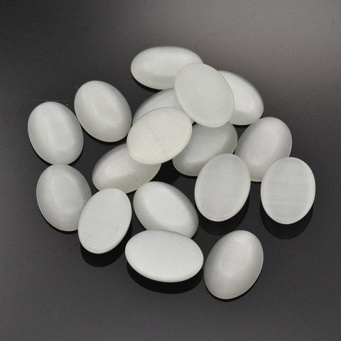 BeadsBalzar Beads & Crafts (CE6544A) Oval Cat Eye Cabochons, Gainsboro Size: about 20mm wdie, 30mm long (5 pcs)