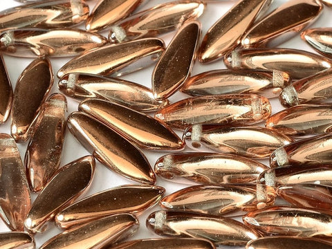 BeadsBalzar Beads & Crafts (CGD-00030-27101) GLASS DAGGERS 5 X 16 MM CRYSTAL CAPRI GOLD
