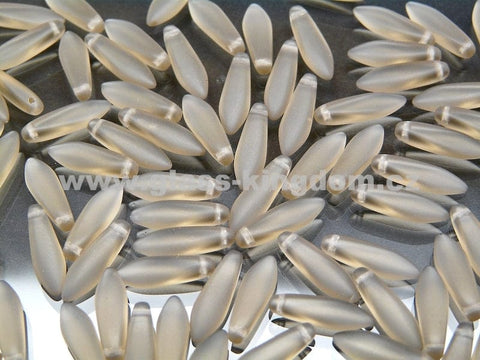 BeadsBalzar Beads & Crafts (CGD-10230-84110) GLASS DAGGERS 5 X 16 MM SMOKE TOPAZ MATTED