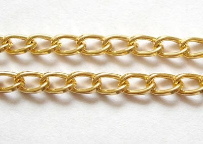 BeadsBalzar Beads & Crafts (CH5495) Aluminium Twisted Chains Curb Chains,color up by Oxidation, the link is twist. Each link is 5mm wide,9mm long,1.5mm thick